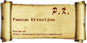 Pascus Krisztina névjegykártya