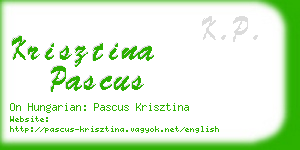 krisztina pascus business card